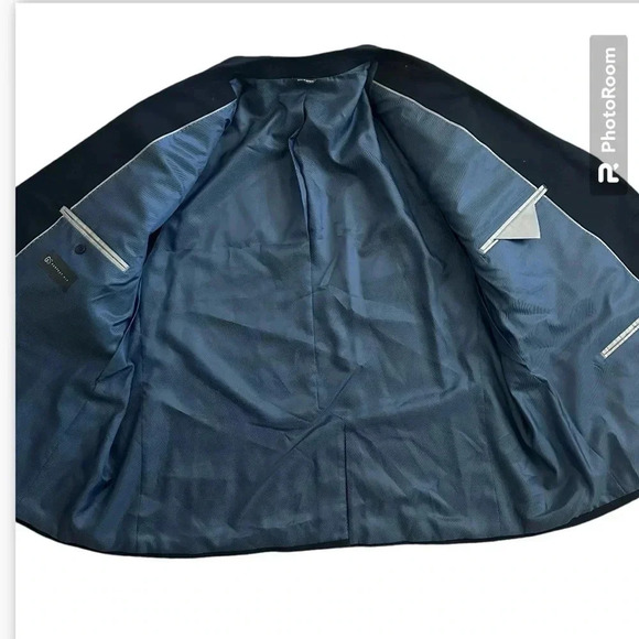 GS Perfect Fit Blazer Jacket Sport Suit Coat Men's Size 54 PR Navy Wool Blend - Picture 3 of 13